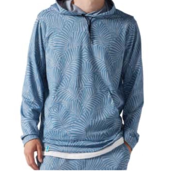 Chubbies Movementum Calm Palm Men's Blue Pattern 1/4 Zip Up - Picture 1 of 7